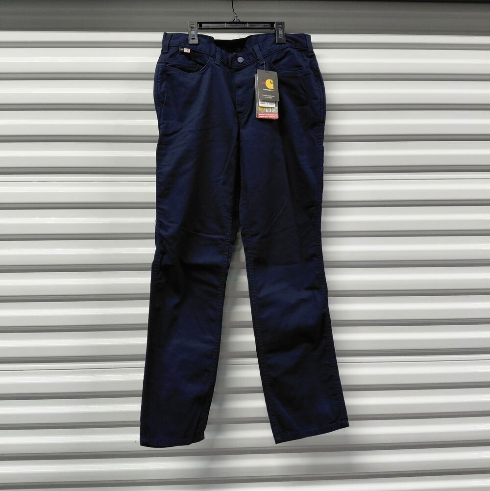 Carhartt Womens FR Rugged Flex Work Pants Size 12 Navy Flame Resistant Utility